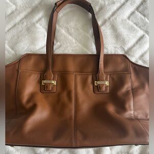 Vintage Coach Brown Leather Tote Bag